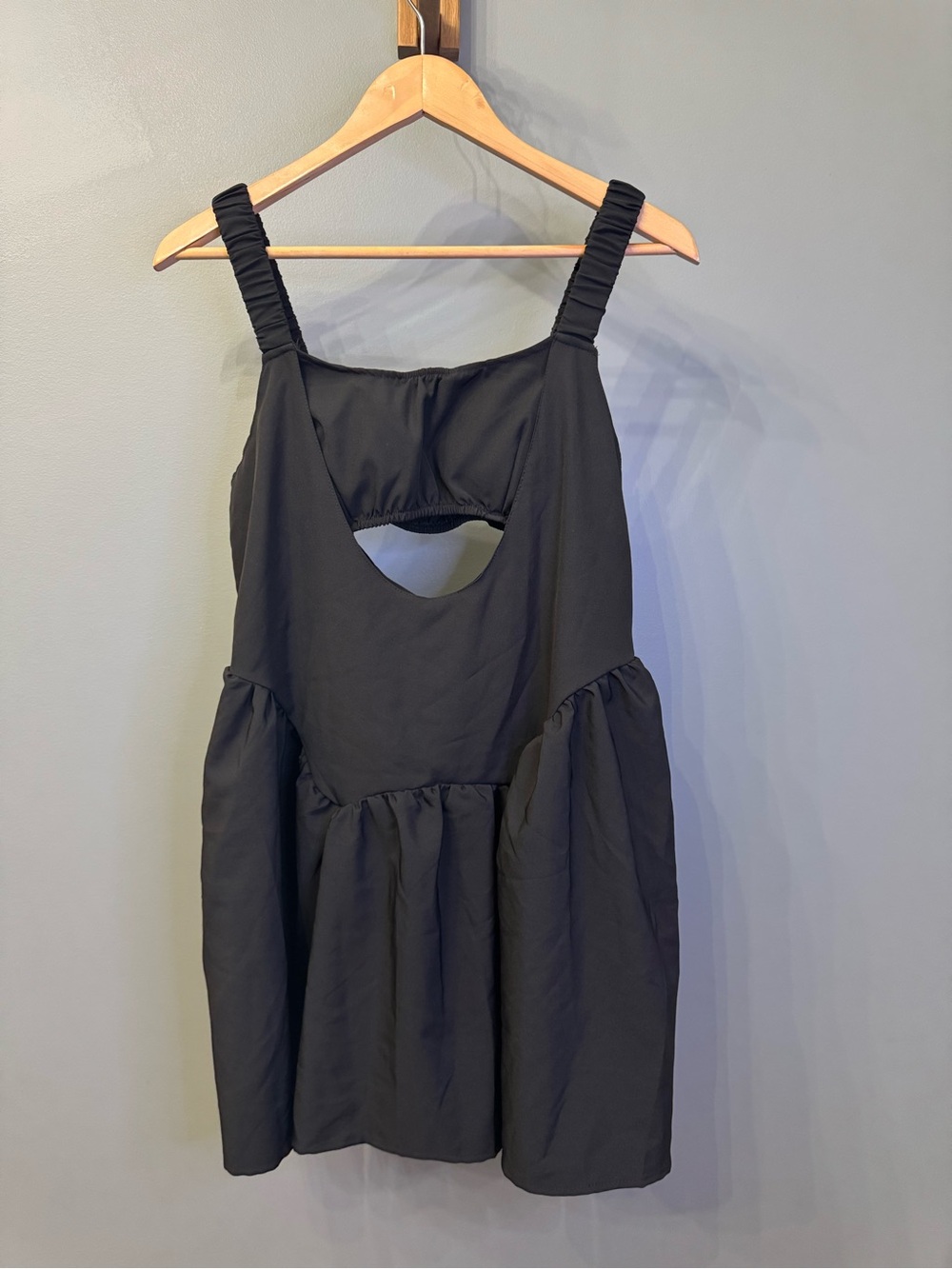 Amazon Black Cutout Mini Dress with Ruched Straps